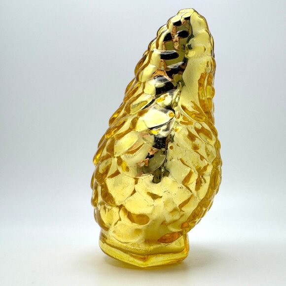 Owl Mercury Glass Ornament Kugel Style Lemon Yellow Christmas 4" - Picture 6 of 7